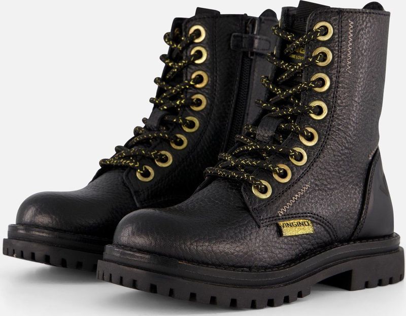 Vingino Shirley Veterboots zwart Leer - Dames