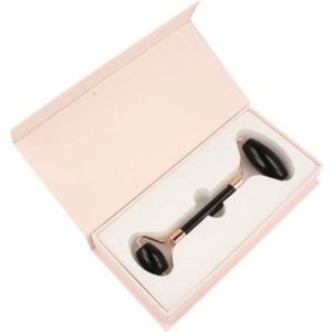 Massageroller - Zwarte Obsidiaan - Gezicht - 14 x 5,5 cm - Verpakt in Opbergdoos