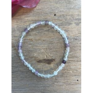 Fluoriet kralen kinderarmbandje 4 mm
