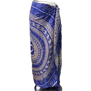 Om Namaste - Sarong - Griekse Stijl - Beige & Blauw - 170x110 cm