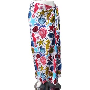 Om Namaste - Sarong - Bont op Wit - 170x110 cm