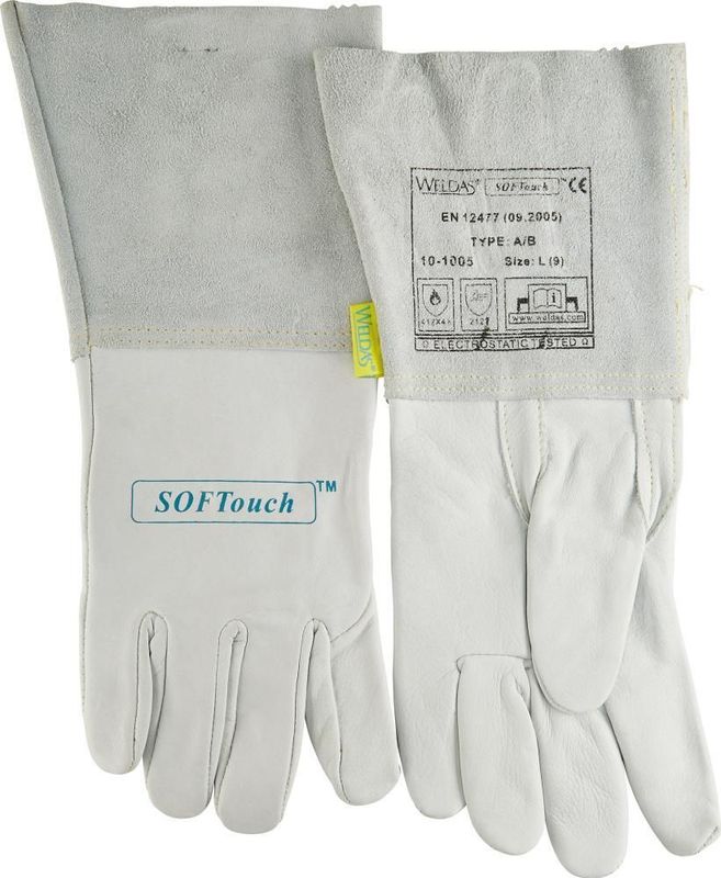 Weldas Schweißerhandschuhe natur EN 388 EN 12477 EN 1149-2 Gr. L (9)  - 10-1005-L
