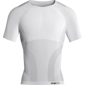 Knap'man Pro Performance Baselayer Shirt voor Heren | Baselayer Compressieshirt | Korte mouwen | Wit | Maat S