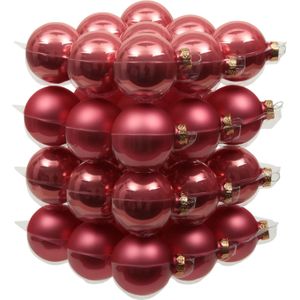 Kleine kerstballen - 36x st - bubblegum roze - D4 cm - glas - kerstversiering - Kerstbal