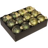 Glazen kerstbal - zeer luxe en decoratief - 24 stuks