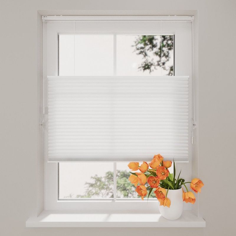 Plisségordijnen - Grijs - Polyester - Lichtdoorlatend