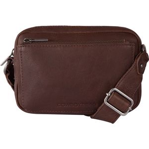 Cowboysbag leren crossbody tas Hoover donkerbruin