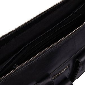 Cowboysbag Koffer Leer 36 cm Laptop compartiment black