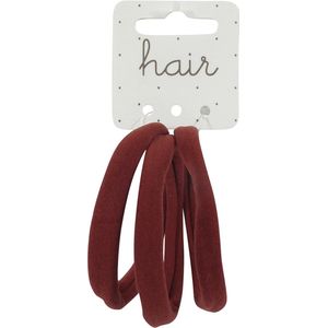 Haarsoires Haarelastieken basic - Endless - Brique bruin – Set van 3 - Eenvoudige Haar Elastieken voor Dagelijks Gebruik