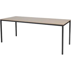 Bureautafel - Domino Basic 200x80 Havana Kersen - zwart frame