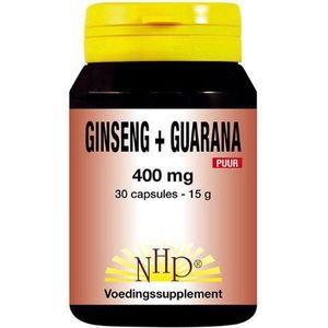 NHP Ginseng guarana 400 mg puur 30 capsules