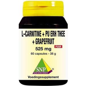 L-Carnitine - Pu Erh Grapefruit - Aminozuur-Kruidenpreparaat - 2100 mg per 4 capsules