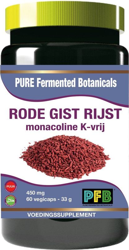 Rode Gist Rijst - Monacoline K-vrij - 900 mg - Vegetarische Capsules