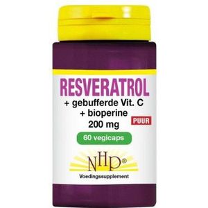 NHP Resveratrol 200mg/Vitamine C/Bioperine puur  60 Vegetarische capsules |