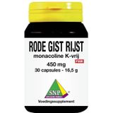 Rode Gist Rijst - K-vrij - 450 mg - Vegetarische Capsules