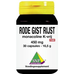 Rode Gist Rijst - K-vrij - 450 mg - Vegetarische Capsules