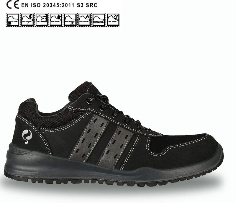 Quick - Q1905 Sport - Werkschoen - Zwart - Leer/Suède/Mesh