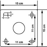 Blueqon WML70 42mm antenne muurbeugel 70 cm beugel staal