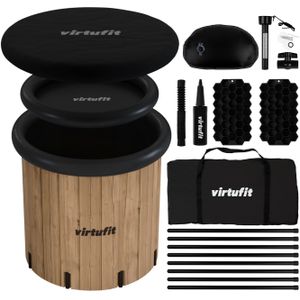 VirtuFit - IJsbad XXL - 375 Liter - Wood Look - Inclusief Accessoires