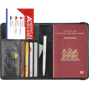 Luxe Style RFID Paspoort Hoesje Anti Skim / Paspoorthouder Zwart