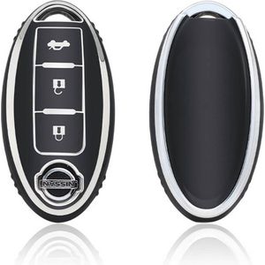 Autosleutel hoesje - TPU Sleutelhoesje - Sleutelcover - Autosleutelhoes - Geschikt voor Nissan - zwart - A3B - Nissan Micra, Nissan Pulsar, Nissan Murano, Nissan Juke, Nissan Qashqai, Nissan Ariya, Nissan Leaf, Nissan Xtrail, Nissan Primastar, Nissa