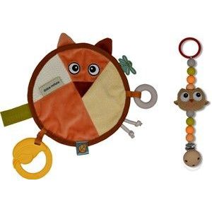 Dolce Toys speelgoed Earth knuffeldoekje & speenketting - Fiona Vos & Ollie Uil