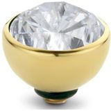 Melano - Twisted Steen Rond - Goudkleurig - Crystal - 8mm
