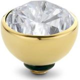 Melano - Twisted Steen Rond - Goudkleurig - Crystal - 8mm