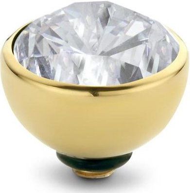 Melano - Twisted Steen Rond - Goudkleurig - Crystal - 8mm