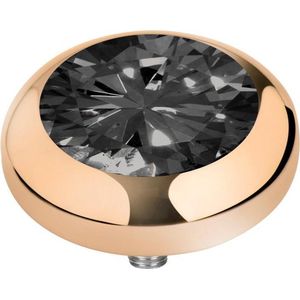 Melano Vivid Basic CZ Steentje Black Goud | 7 mm