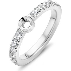 Melano - Twisted Ring - Zilver - 10 Zirconia Steentjes
