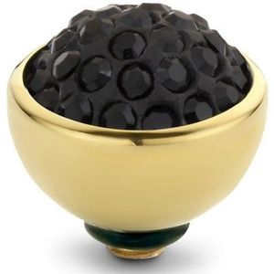 Melano Twisted Shiny Steentje Jet Black | Goud