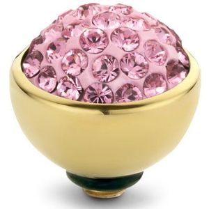 Melano Twisted Shiny Steentje Light Rose | Goud