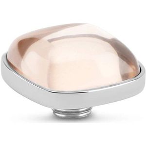 Melano - Vivid Bulb Square Steentje - Salmon - Zilver