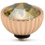 Melano - Twisted Ridged Steentje - Crystal Golden Shadow - Sieraad