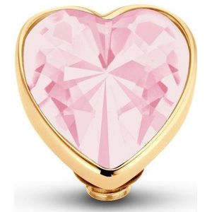 Melano Twisted Heart Steentje Milk Pink Goud