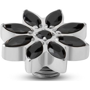 Melano Vivid Snowflake CZ Steentje Zwart Zilver