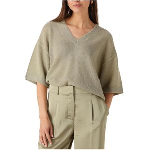 Dante 6 - Talya - Gebreide Trui - Groen - V-hals - Halflange Mouwen