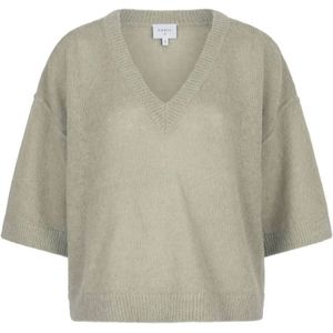 Dante 6 - Talya - Gebreide Trui - Groen - V-hals - Halflange Mouwen