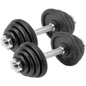 Verstelbare dumbbellset - Focus Fitness - 2 x 15 kg - Gietijzer