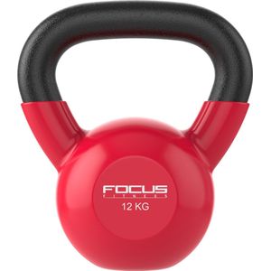Kettlebell - Focus Fitness Vinyl - 12 kg - Rood