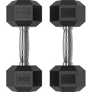 Hexa Dumbbells Focus Fitness - set 2 x 8kg