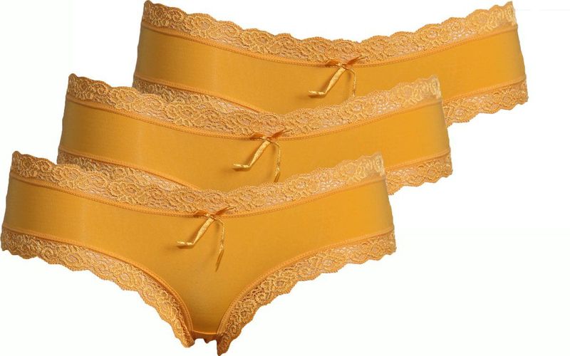 J&C - 3-pack - Kanten Ondergoed - Geel - Microfiber