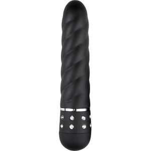 Easytoys Mini Vibrator Gedraaid - Afgewerkt met diamantjes - Makkelijk mee te nemen - Zwart