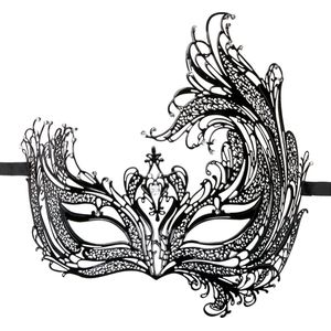 Zwart Open Venetiaans Masker