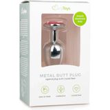 Metalen buttplug Zilver/Roze - S