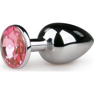 EasyToys Metalen buttplug met roze diamant