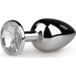 EasyToys Metalen buttplug met transparante diamant