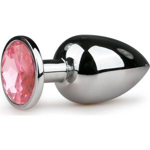 Easytoys Metalen Buttplug met Roze Kristal