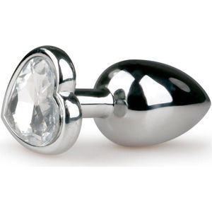 Zilveren Buttplug Met Kristallen Hart